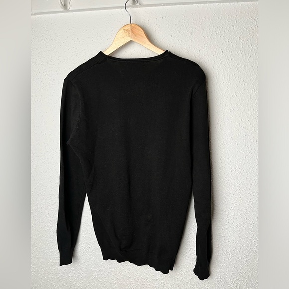 Black mens textured sweater - Picture 3 of 4